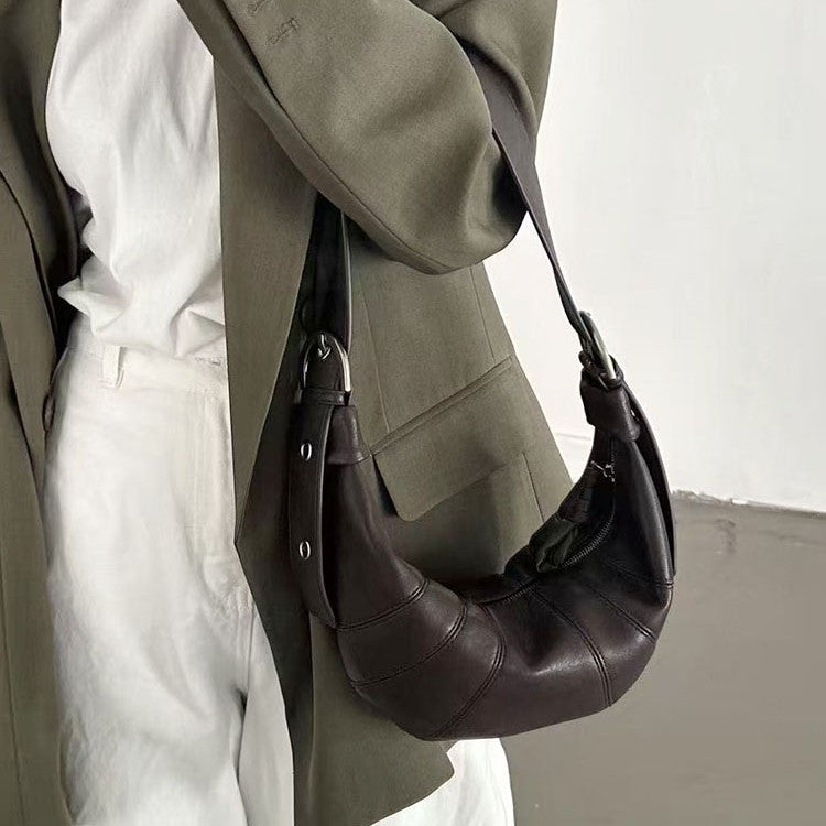 Durable Leather Versatile Croissant Advanced Dumpling Bags