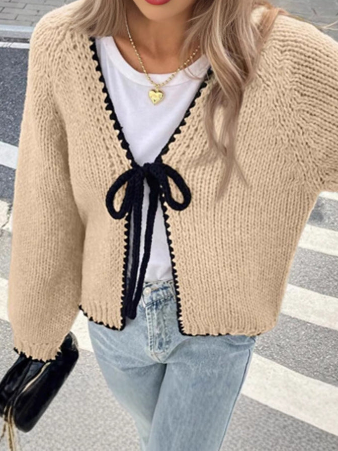 Women's Knitted Solid Color Loose Long Sleeves Knitwear