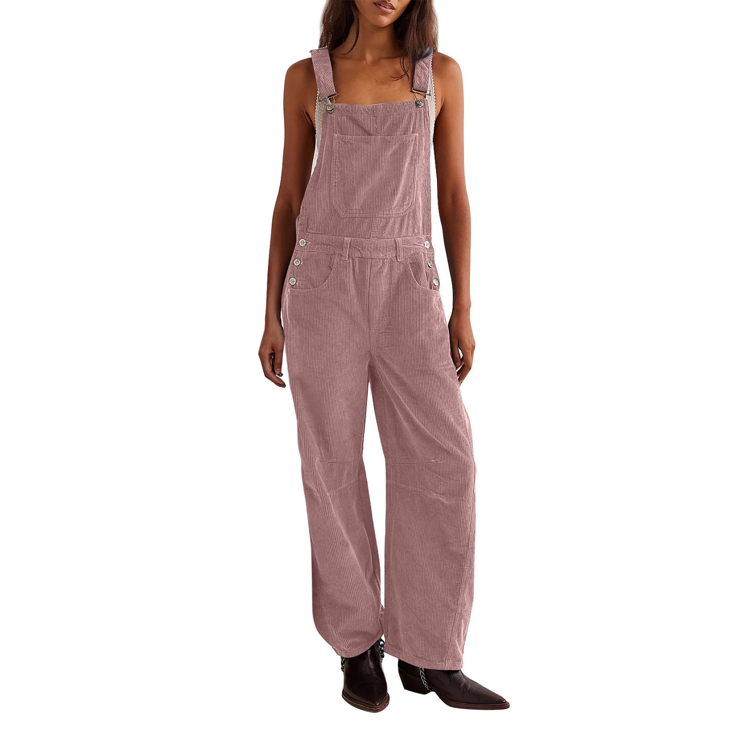 Women's Slouchy Corduroy Overalls Fashion Loose-fitting Jumpsuits
