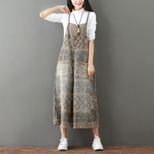 Women's Vintage Washed Casual Mori Style Wide Leg Pants
