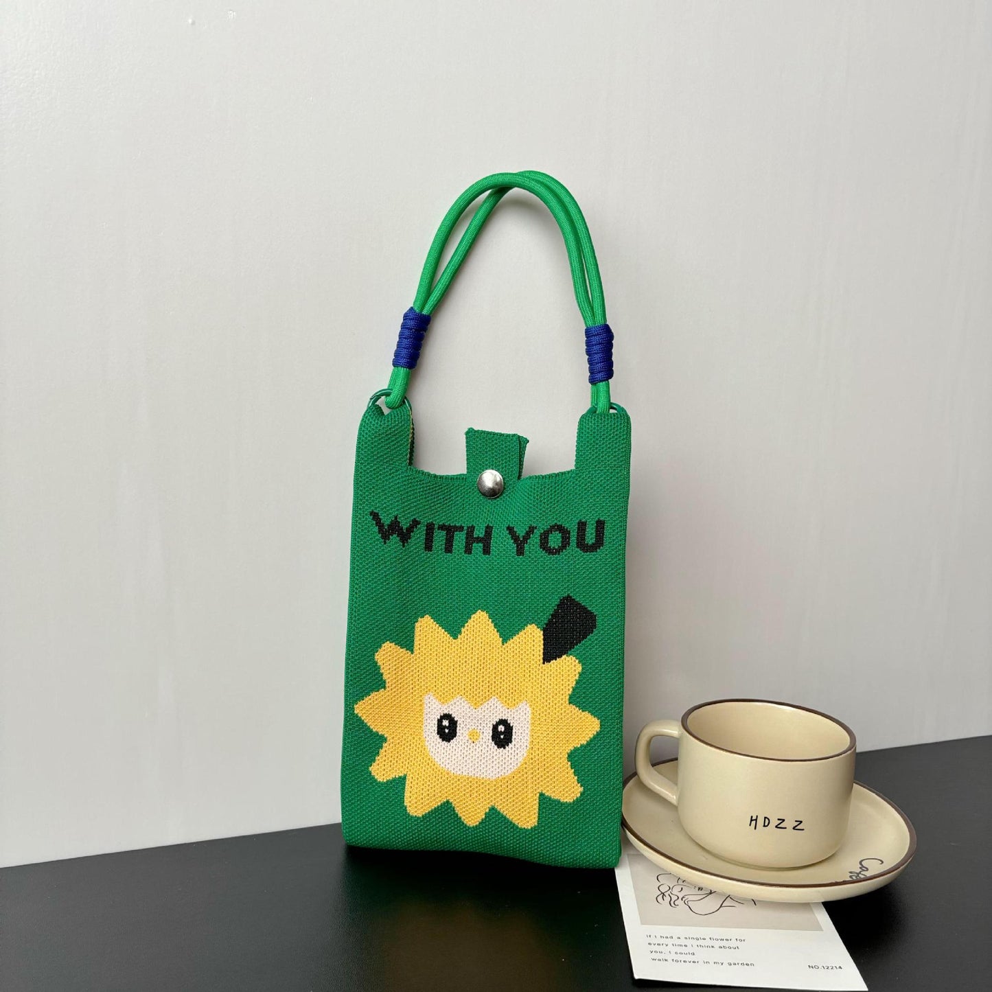 High-grade Mobile Cartoon Knitted Dopamine Color Phone Bags