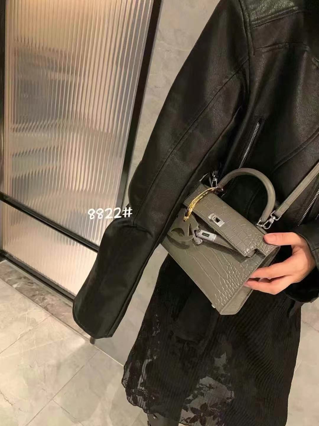 Women's Design Crocodile Pattern Portable Kelly Genuine Bags