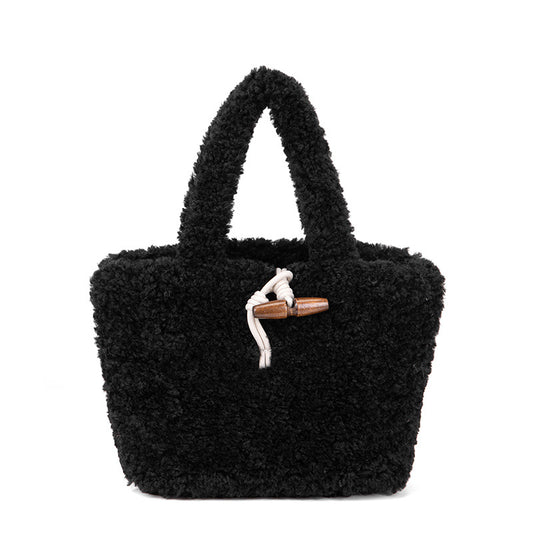 Korean Style Furry Lamb Carrying Niche Tote Bags