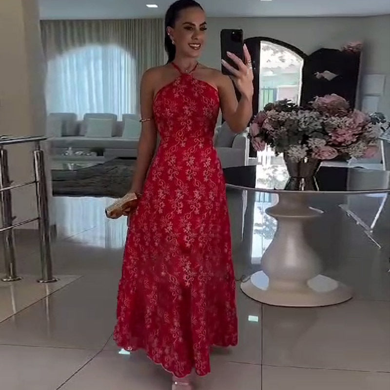 Autumn Dress Halter Designer Model Backless Dresses