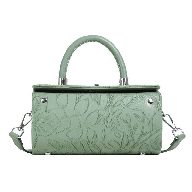 Women's Box Fashion Embossing Portable Advanced Texture Crossbody Bags