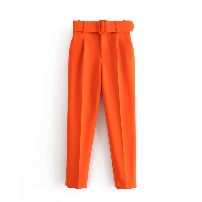 Women's Spring Pleated Harem Casual Solid Color Pants