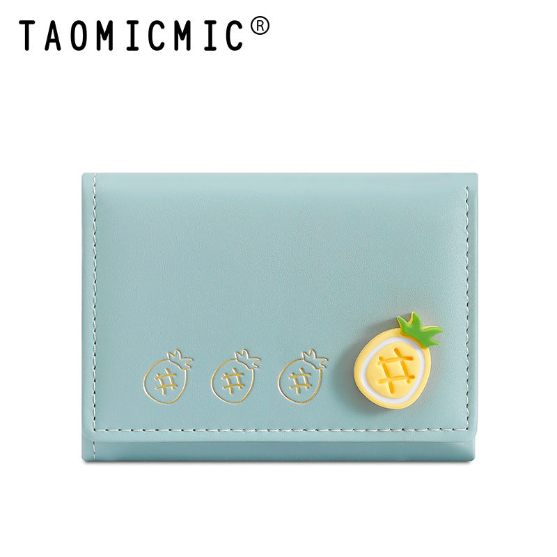 Women's Fruit Foldable Short Multiple Slots Cute Ladies Wallets