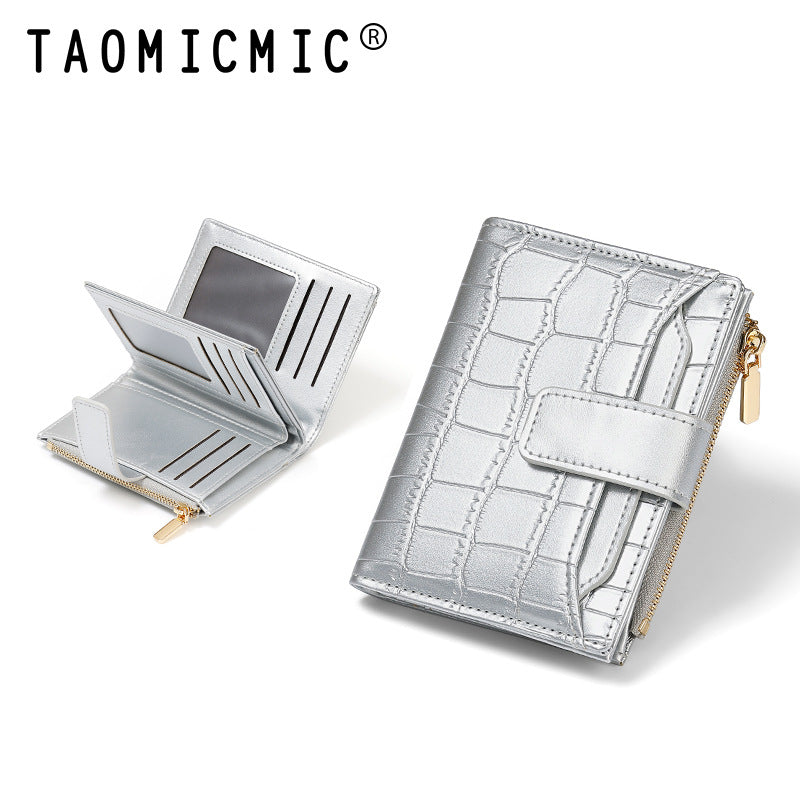 Women's Stone Pattern Two Fold Double Layer Ladies Wallets