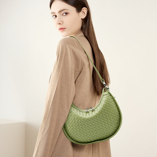 Women's Early Spring Niche Cowhide Woven Fashion Crossbody Bags