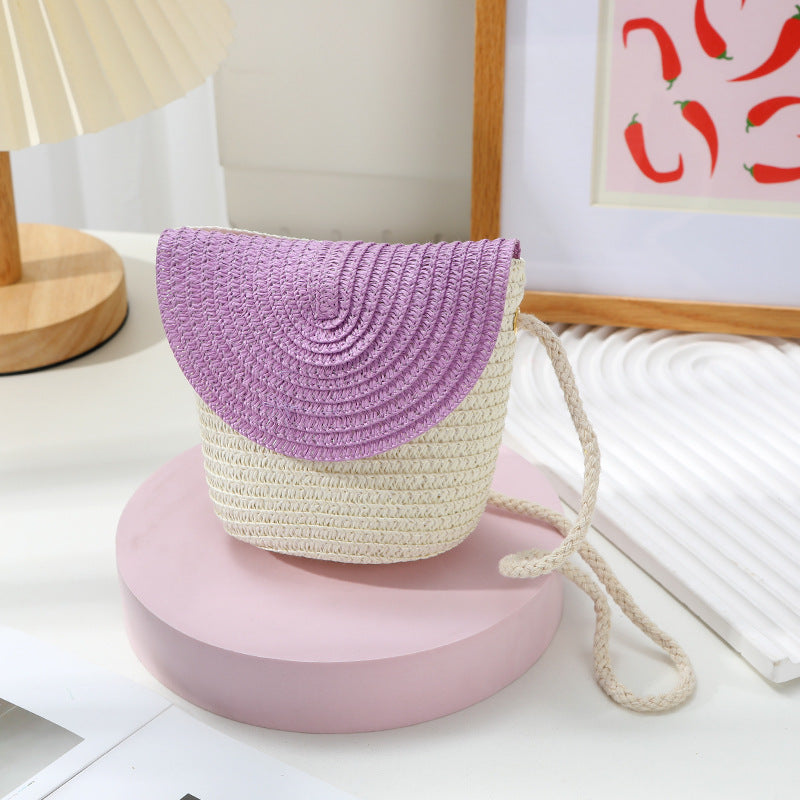 Women's Summer Seaside Holiday Straw Colorful Woven Bags