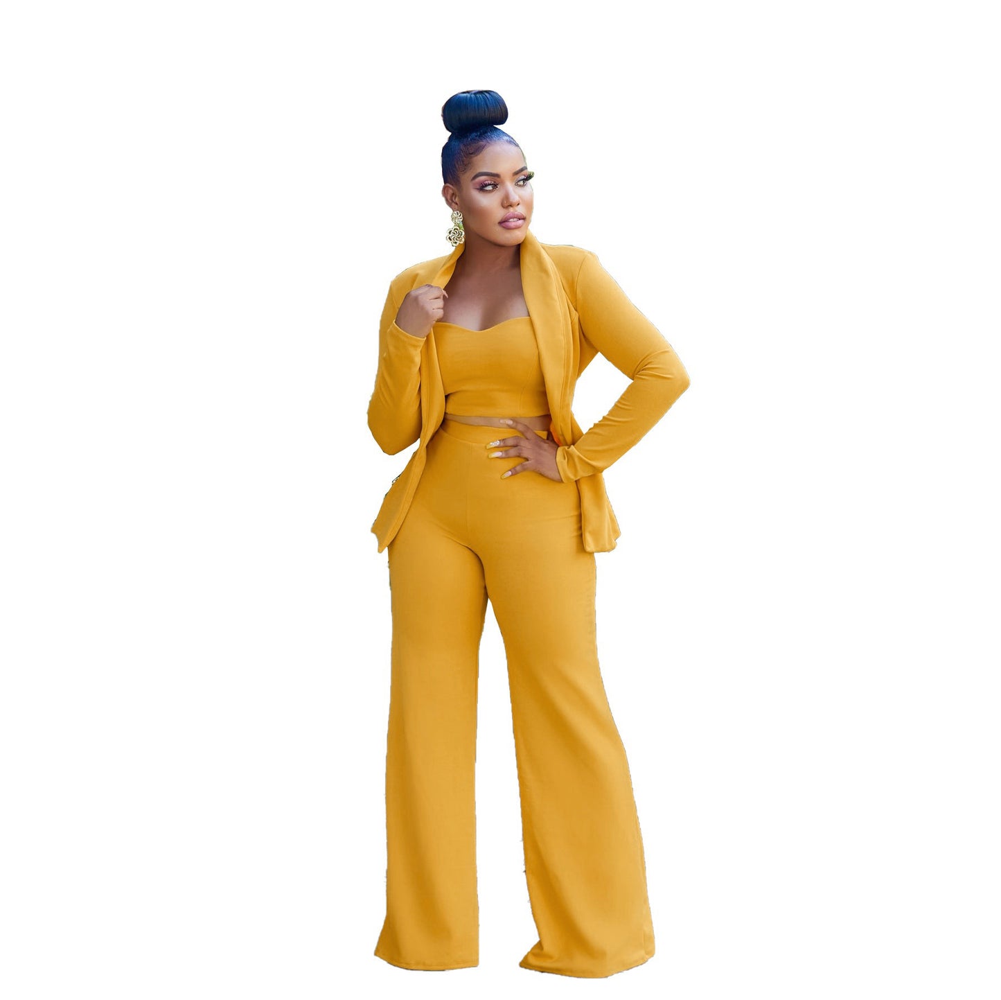 Innovative Women's Solid Color Trousers Three-piece Fashion Casual Suit