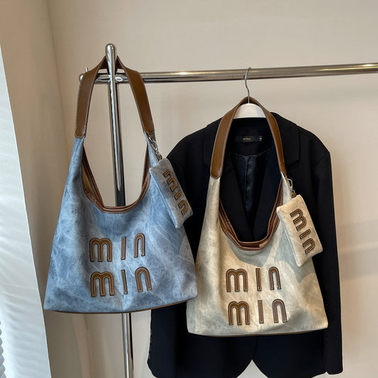Women's Style Retro Denim Underarm Autumn Fashion Simple Shoulder Bags