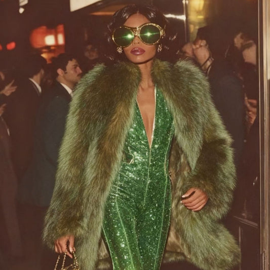 Christmas Retro Sexy Laser Deep V Jumpsuits