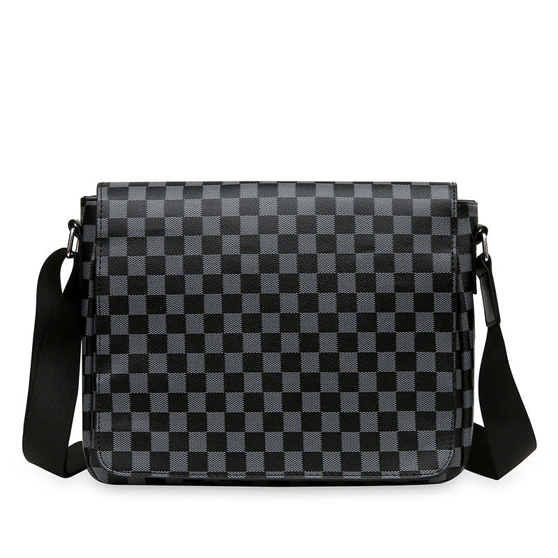 Men's Flip Fashion Horizontal Leisure Computer Plaid Bags
