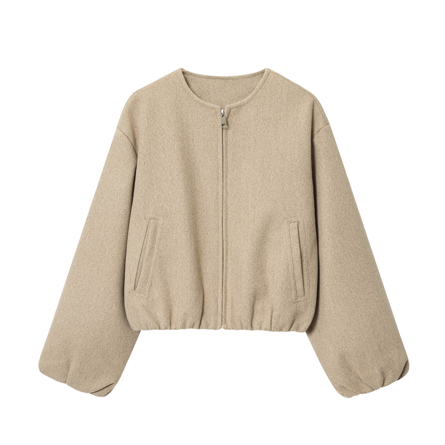 Women's Elegant Round Neck Soft Bomber Shorts