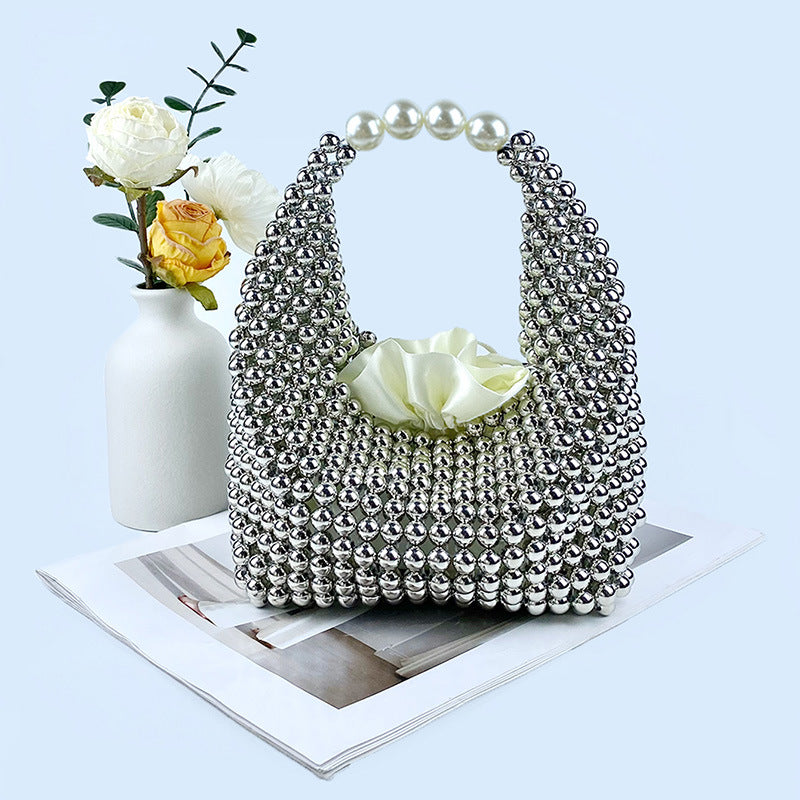 Advanced Texture Handmade Sier Beaded Pillow Handbags