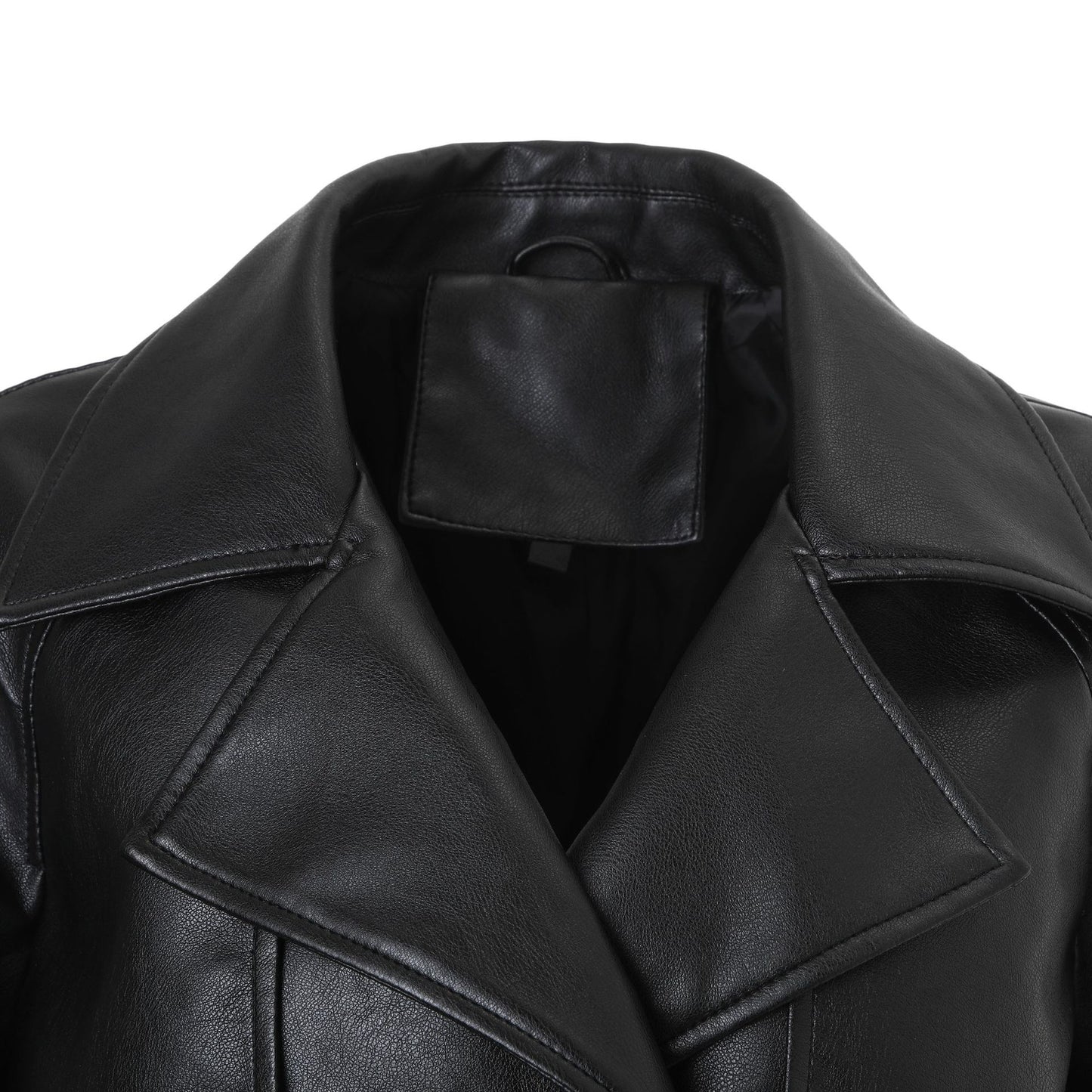 Women's Lapel Double Breasted Fashion Motorcycle Waist Jackets