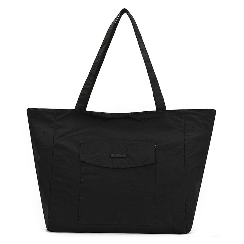 Simple Solid Color Large Capacity Commuter Tote Bags