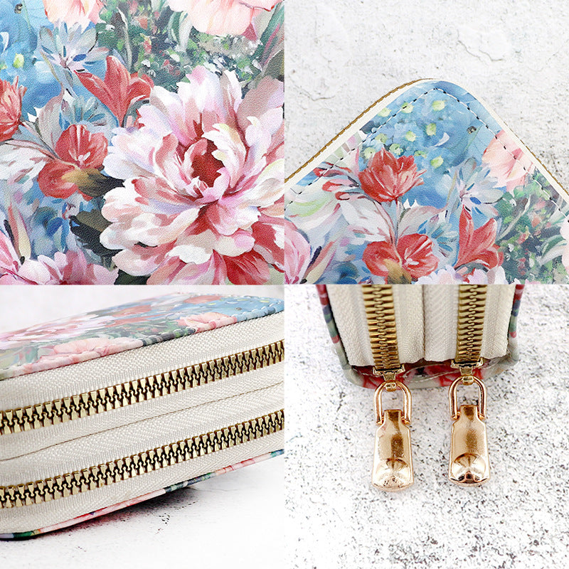 Women's Style Double Zipper Large Capacity Multiple Card Holder