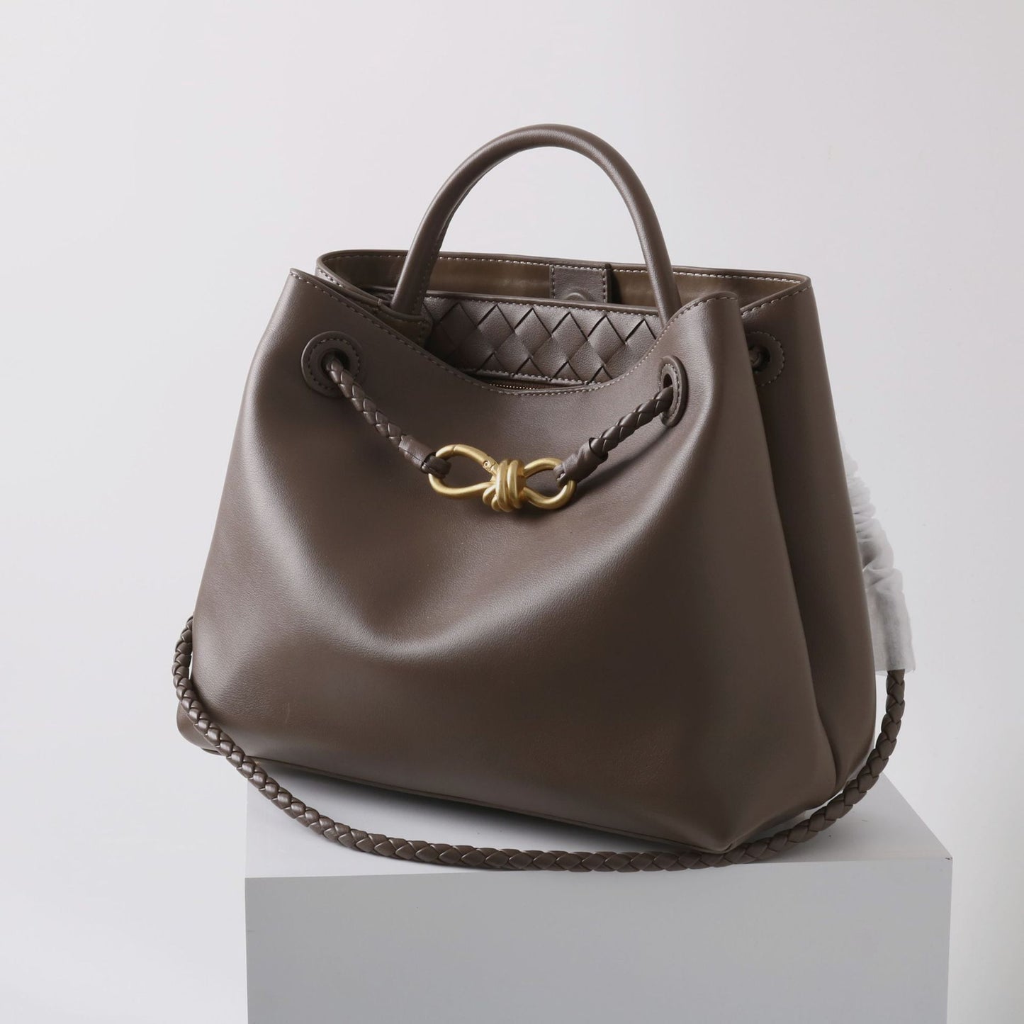 Metal Cord Fastener High Quality Genuine Shoulder Bags