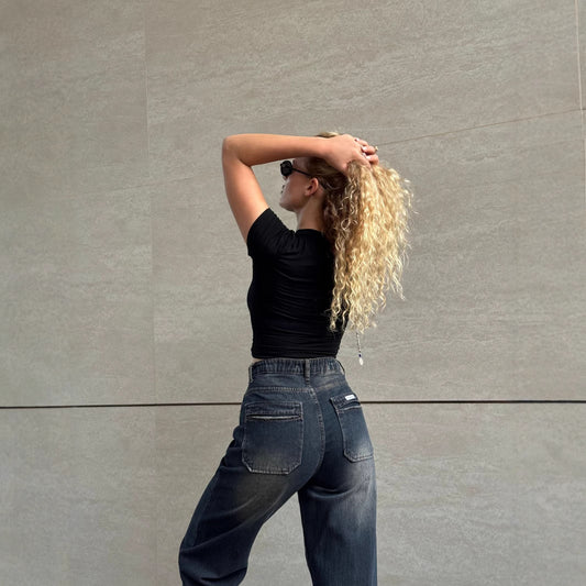 High Waist Loose Slimming Retro Straight Jeans