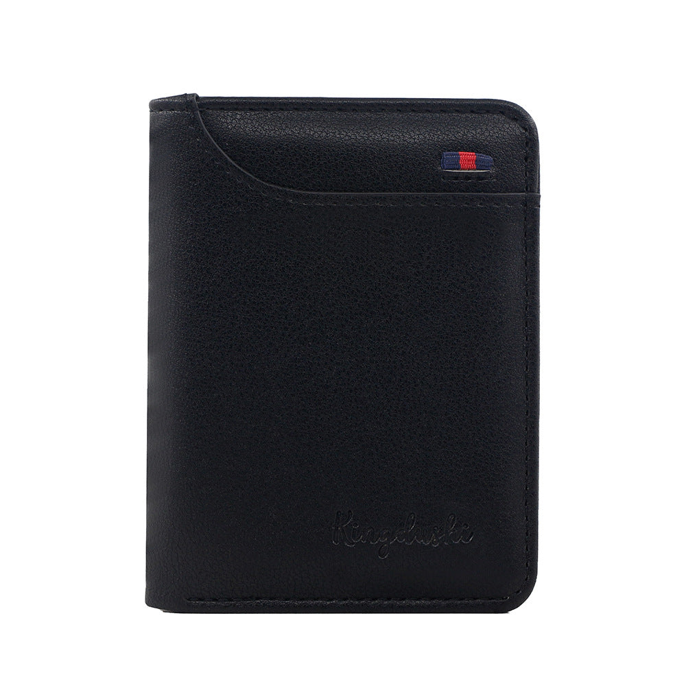 Men's Short Korean Retro Trifold Multiple Slots Card Holder