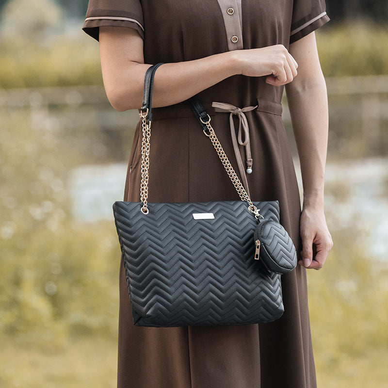 Women's Two-piece Set Embroidered Large Capacity Mother Shoulder Bags