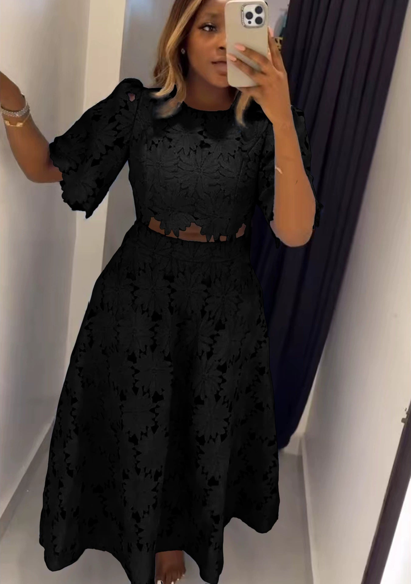 Women's French Style Design Hollow Fashion Casual Suits