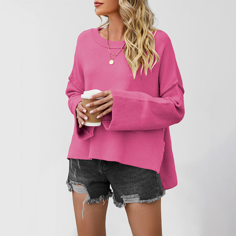 Women's Street Style Flared Sleeves Solid Color Sweaters