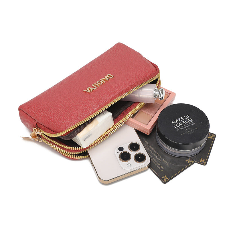 Trendy Korean Style Clutch Lychee Pattern Phone Bags