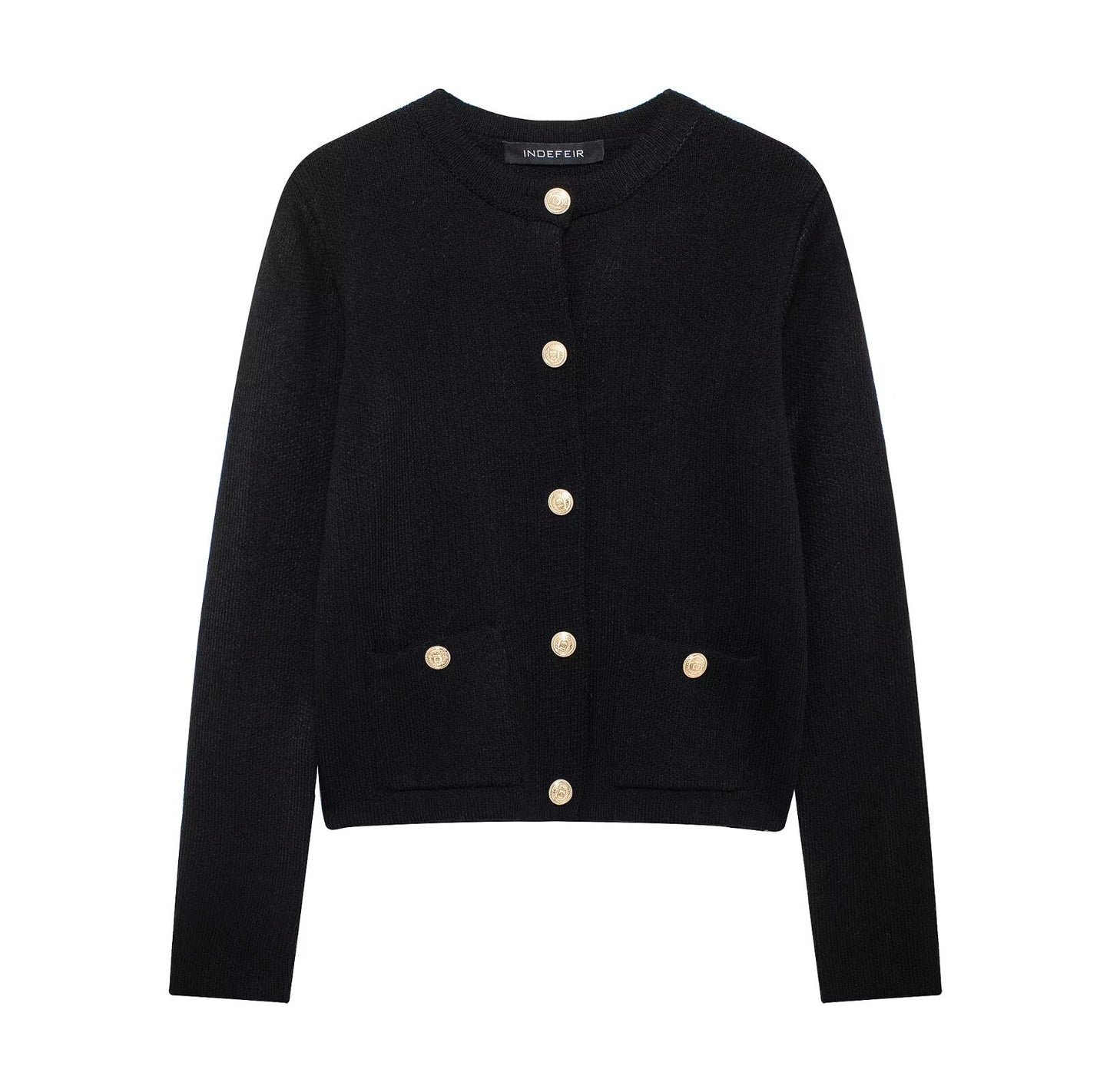 Women's Homemade Western Style Gold Decorated Row Knitwear