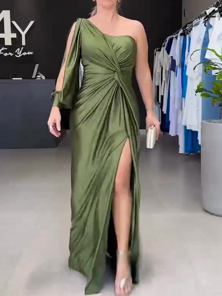 Women's Spring Dress Fashionable Temperament Cinched Waist Dresses