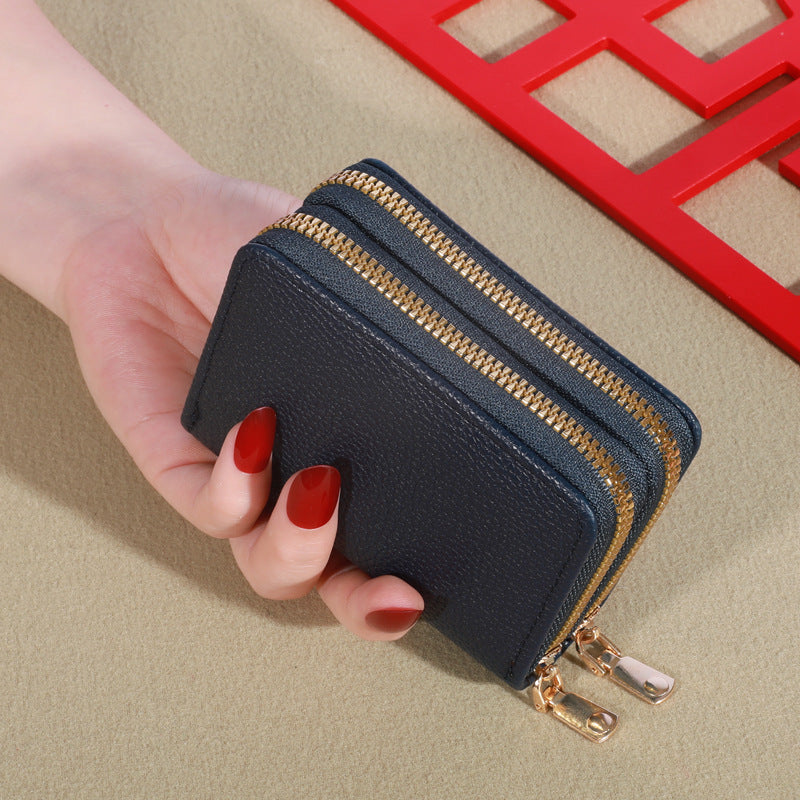 Women's Short Korean Lychee Pattern Clutch Ladies Wallets