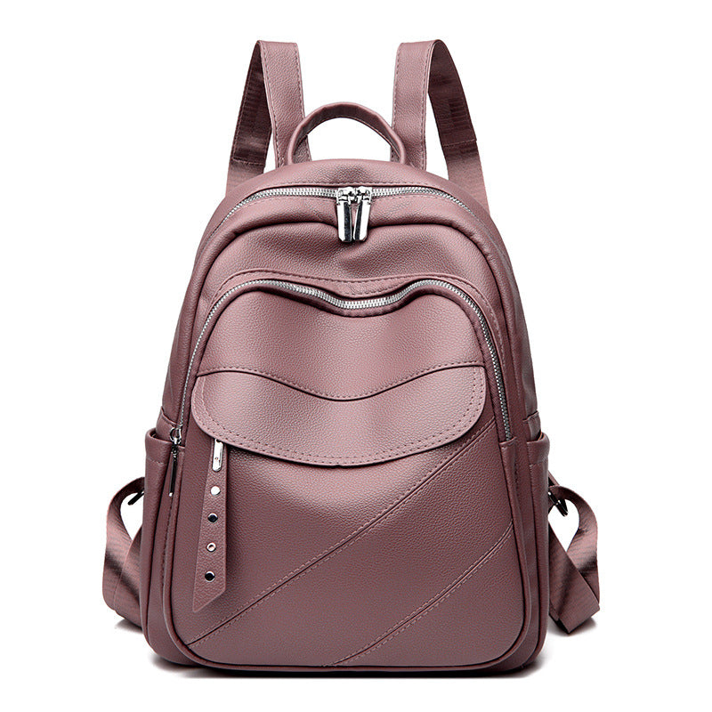 Women's Korean Style Fashion Soft Leather High Backpacks