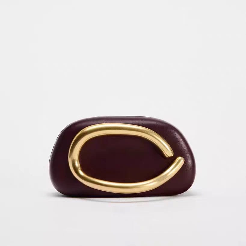 Elegant Women's Spring Golden Pearlescent Effect Evening Bags