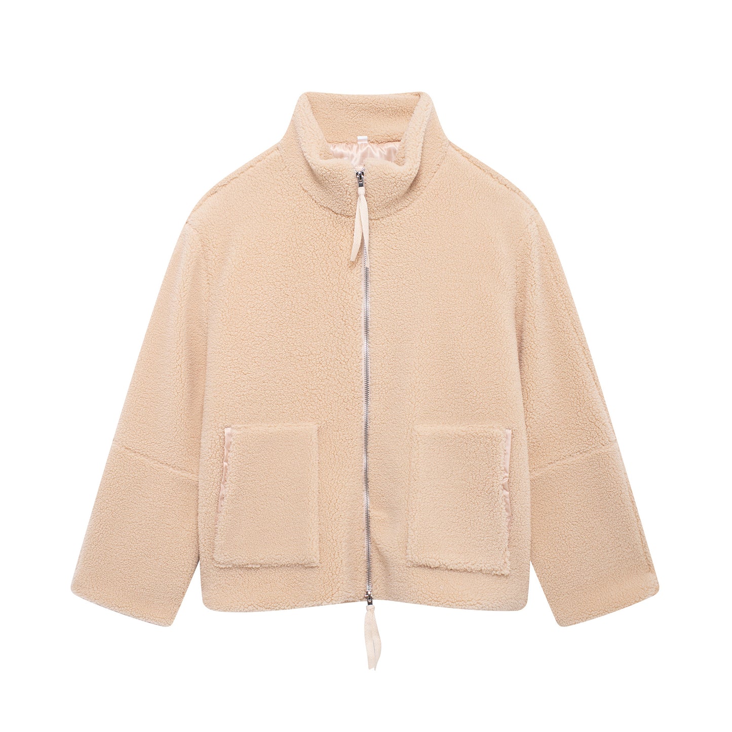 Women's Color Idle Style Lamb Wool Turtleneck Coats