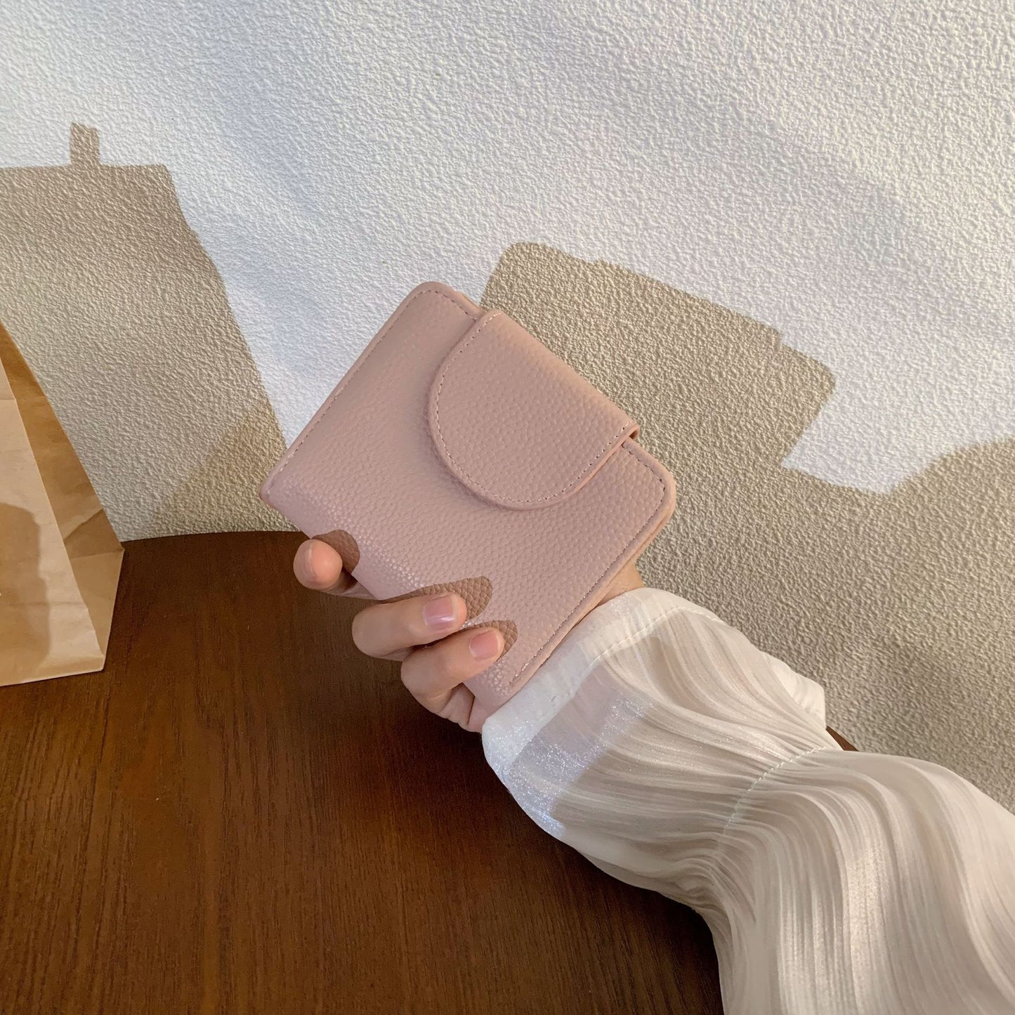 Simple Style Dopamine Color Matching Korean Ladies Wallets