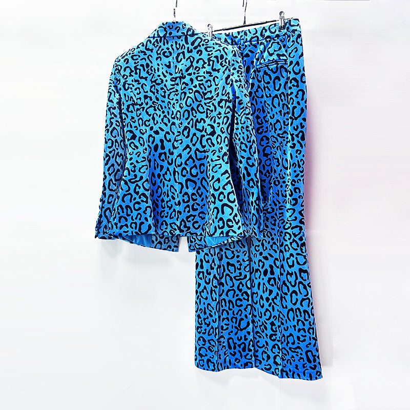 Gold Veet Catwalk Professional Leopard Print Suits