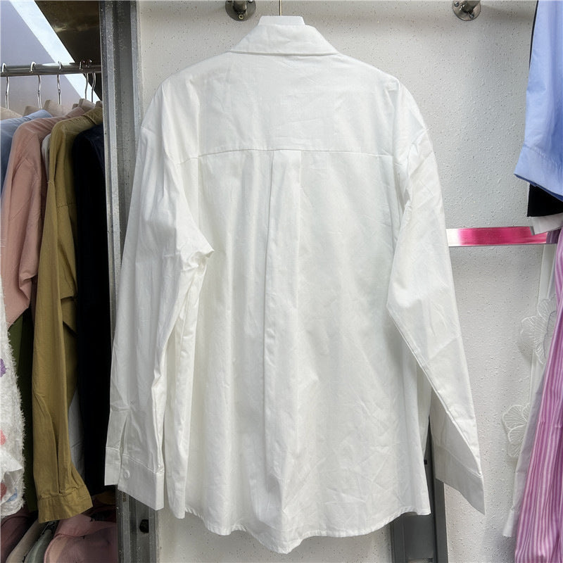 Women's Ruffled Collar Long Sleeve Solid Color Blouses