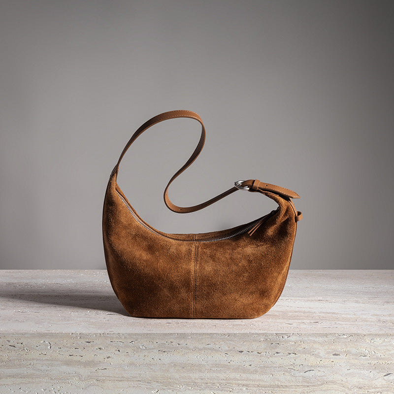 Women's Underarm Retro Style Suede Matte Crossbody Bags