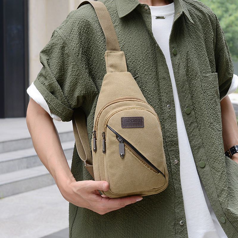 Men's Classic Fashion Slanted Canvas Multifunctional Bags