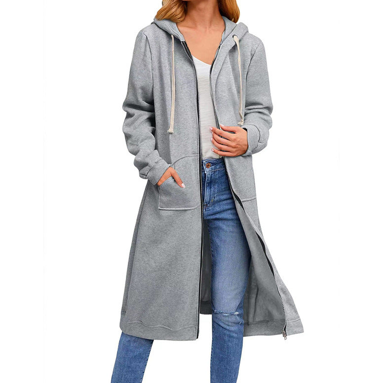 Women's Loose Zipper Outerwear Winter Long Sweaters