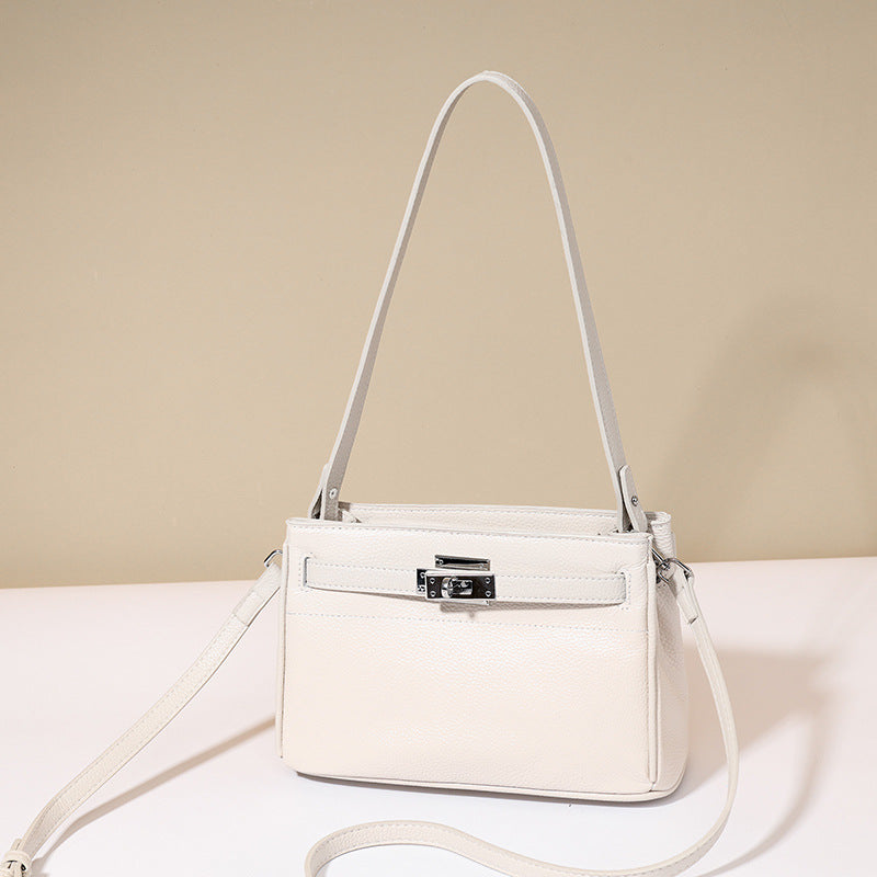 Women's Simple Commute Kelly Genuine Leather Small Square Bags