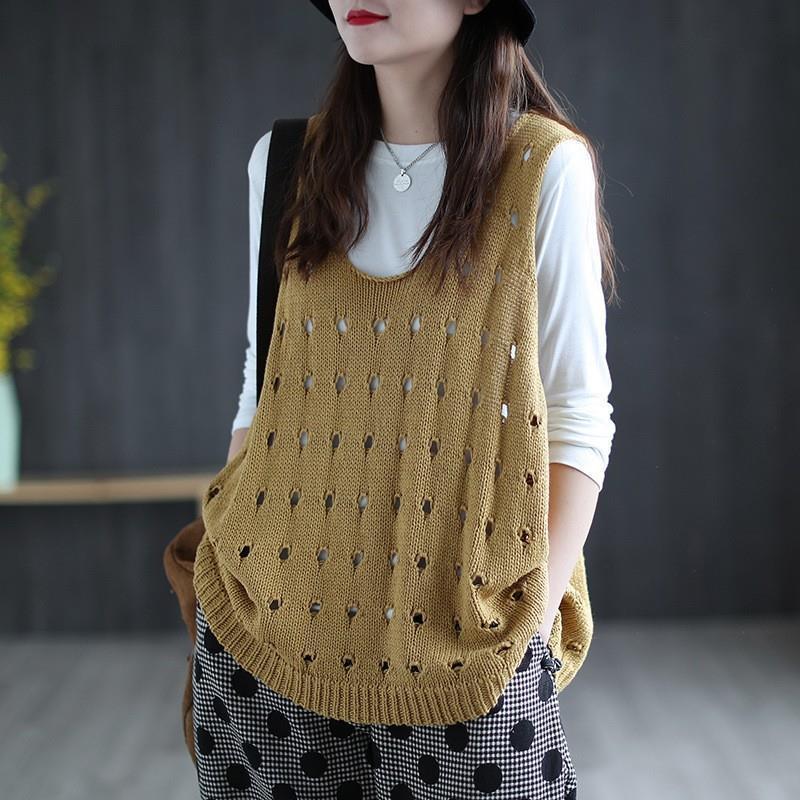 Women's Out Loose Casual Sleeveless Waistcoat Solid Color Women's Vest