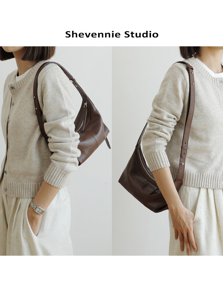 Women's Niche Cowhide Underarm One Genuine Leather Bags