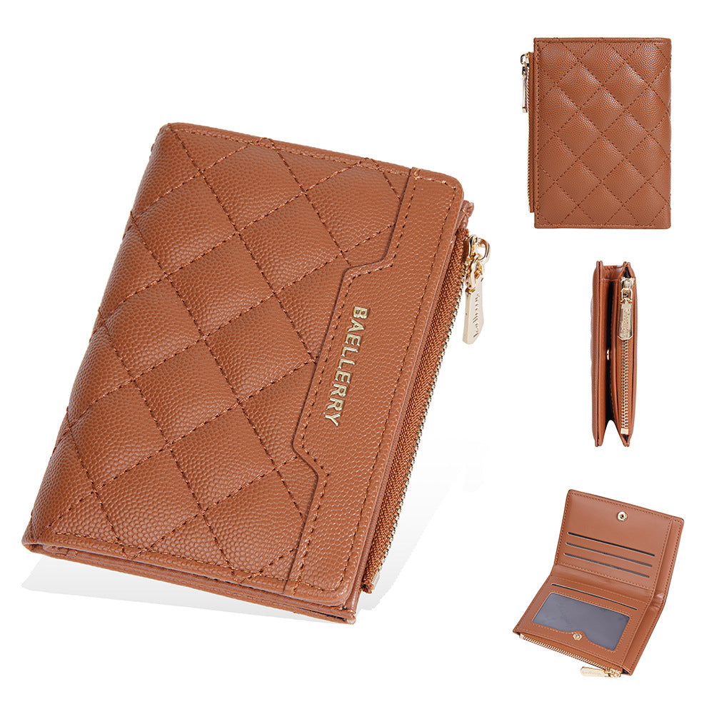 Women's Warm Color Short Snap Button Zipper Ladies Wallets
