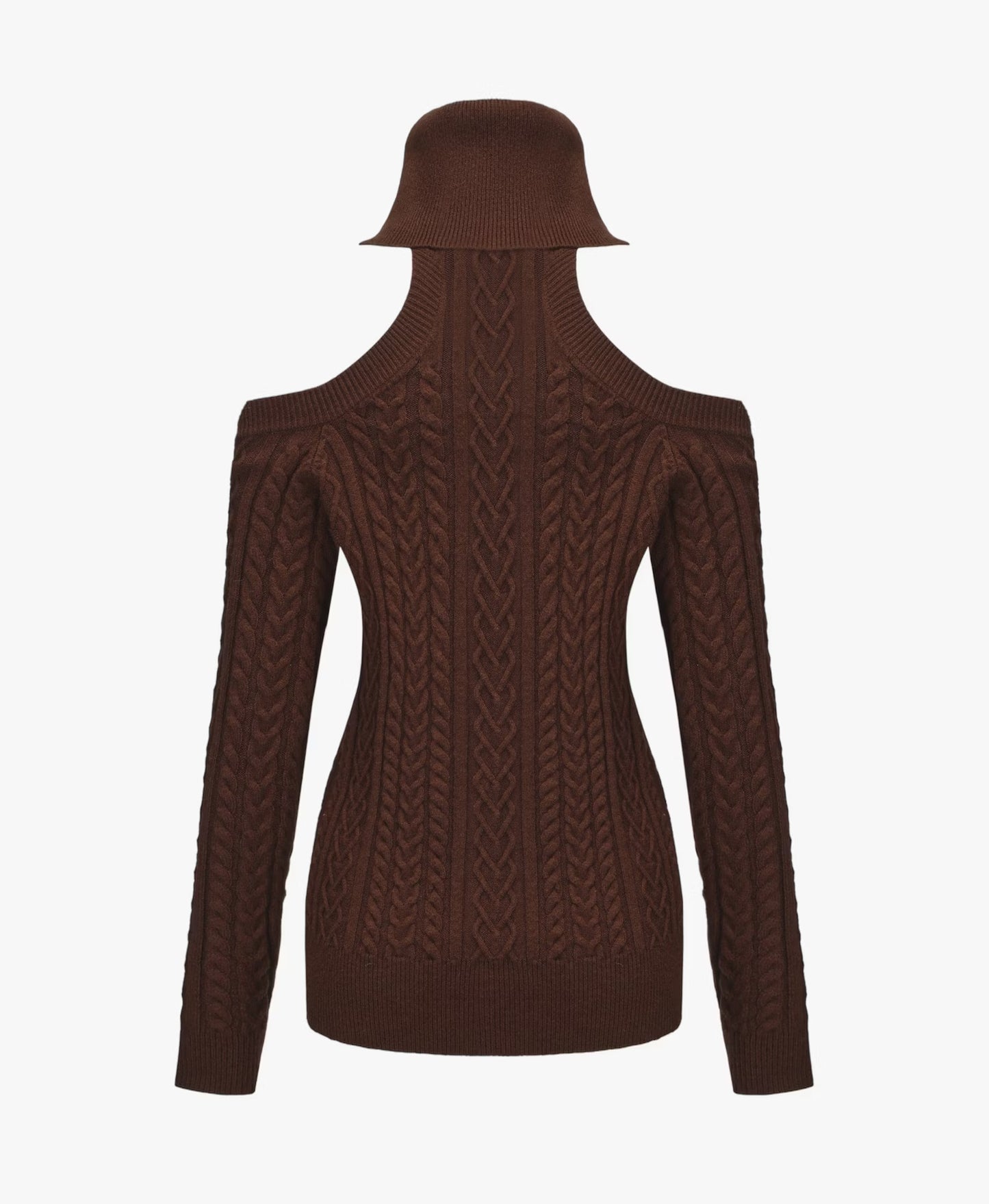 Women's Knit Turtleneck Dress Long Sleeve Strapless Sexy Hot Slimming Knitwear
