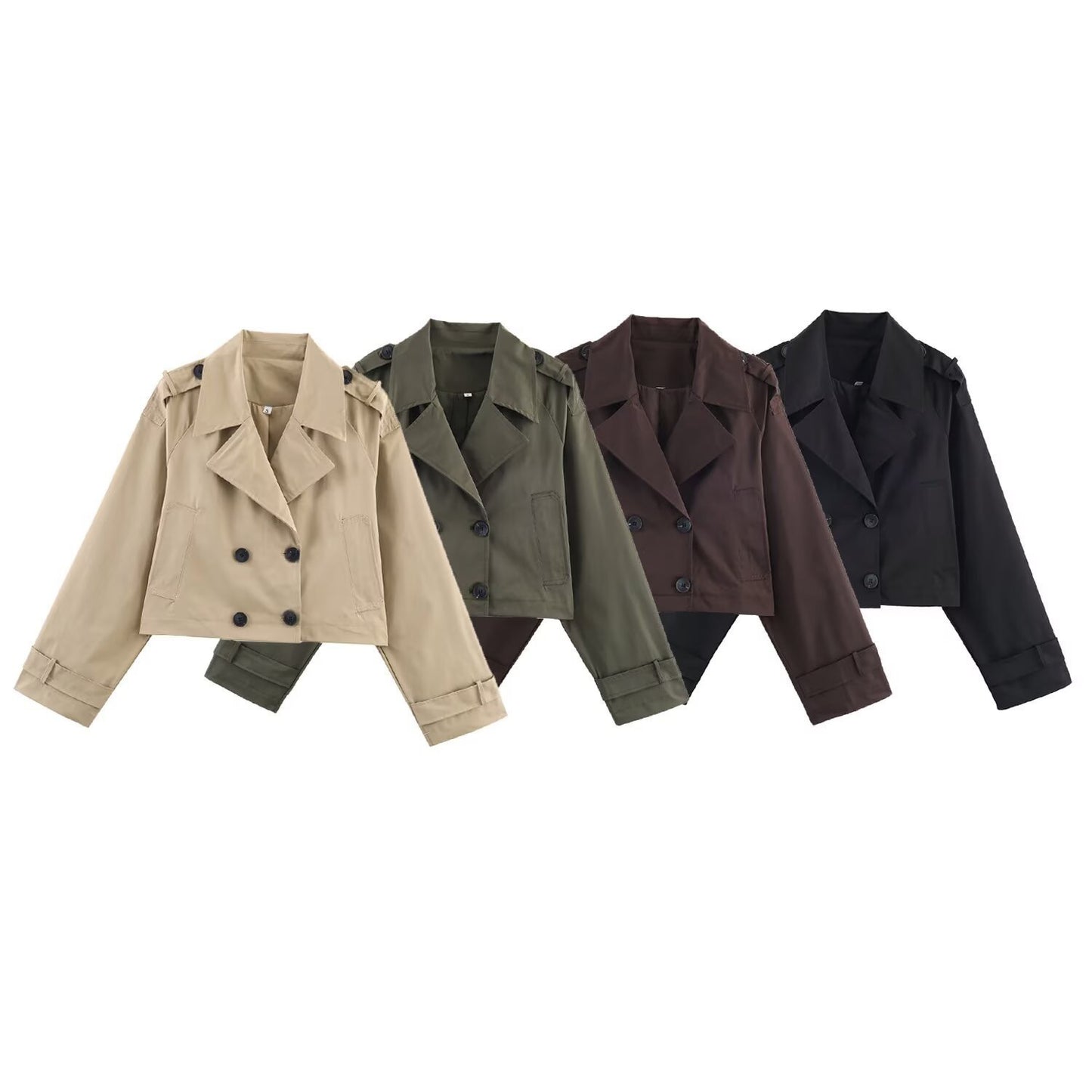 Women's Minimalist Design Double Breasted Lapel Trench Coats