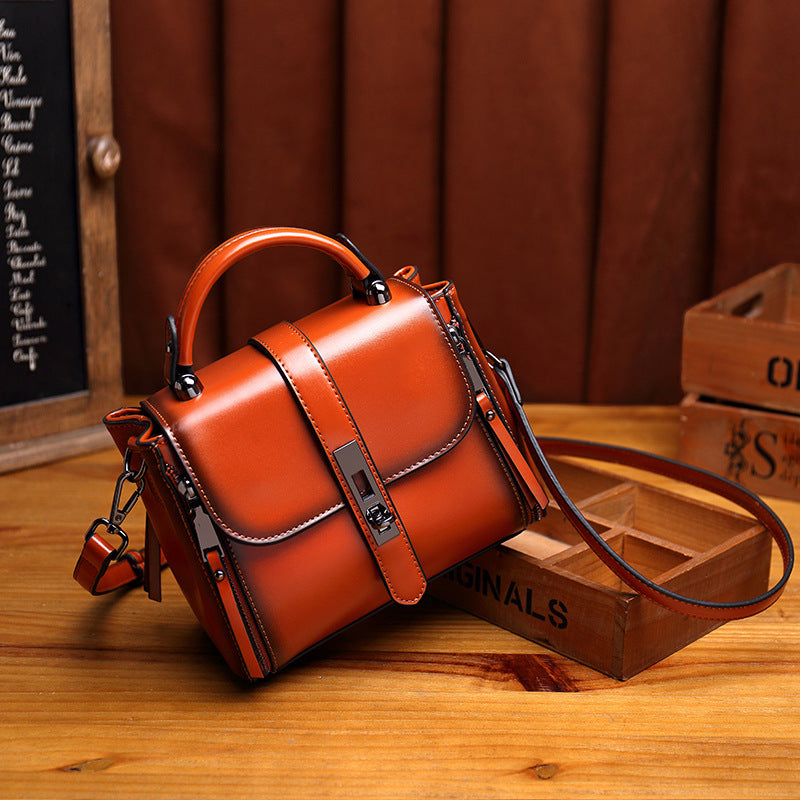 Women's Versatile Cowhide Fashion Popular Portable Super Handbags