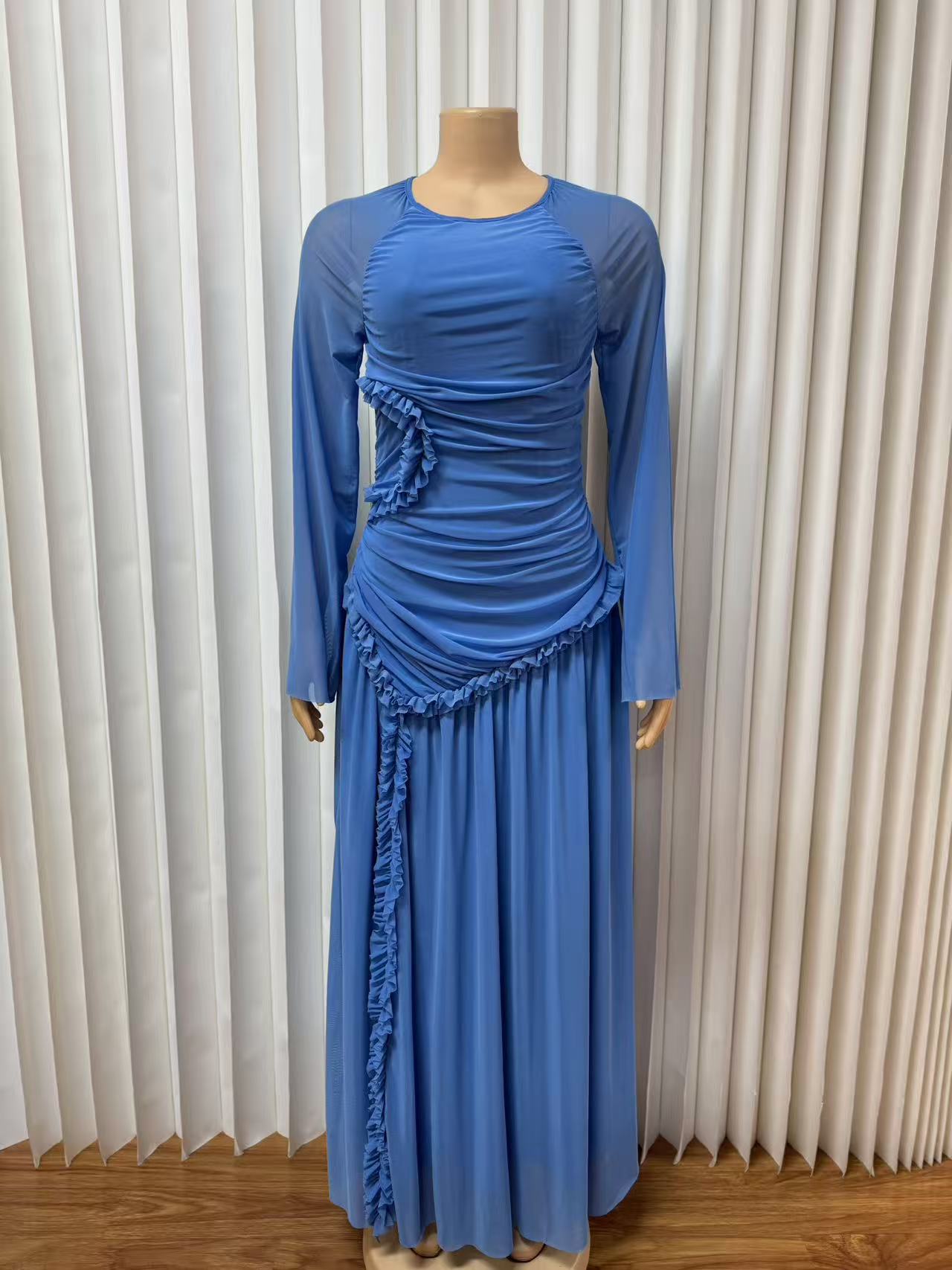 Women's African Long Sleeve Elegant Dress Round Dresses